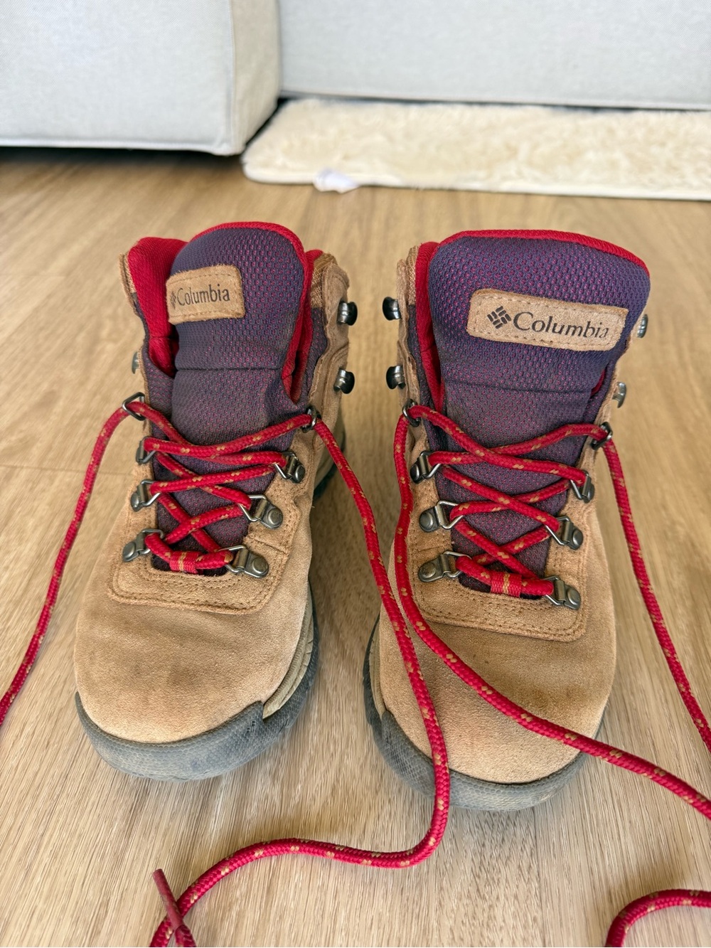 Columbia Hiking Boots with Red Accents